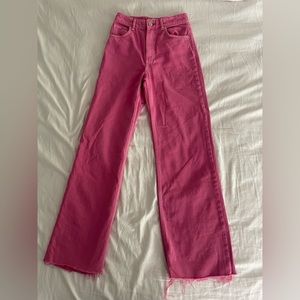 Zara High-Waisted Wide Leg Pink Jeans - Size 4